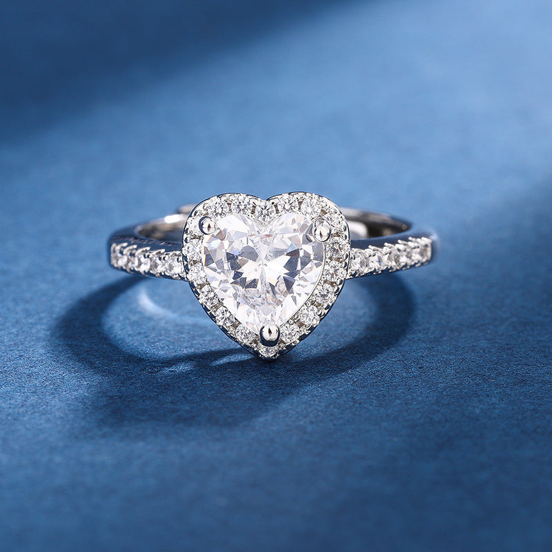 Anillo de Corazón de Durazno con Diamantes y Zirconia Micro-Incrustada | Joyería de Lujo para Mujer | Anillo de Boda y Alta Gama ❤️