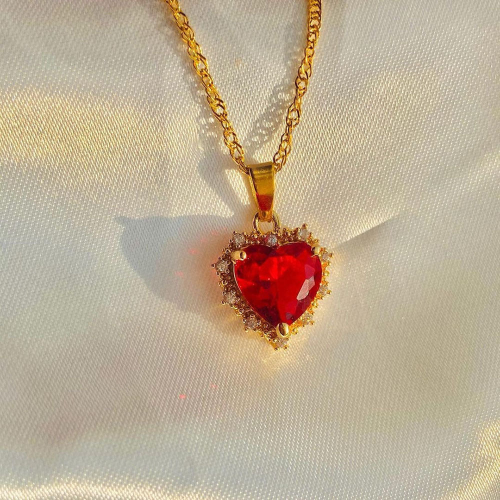 💖 Collar de Corazón con Rhinestones Multicolores | Cadena de Clavícula de Oro Personalizada | Joyería para Mujer | Regalo Perfecto de San Valentín 🌟